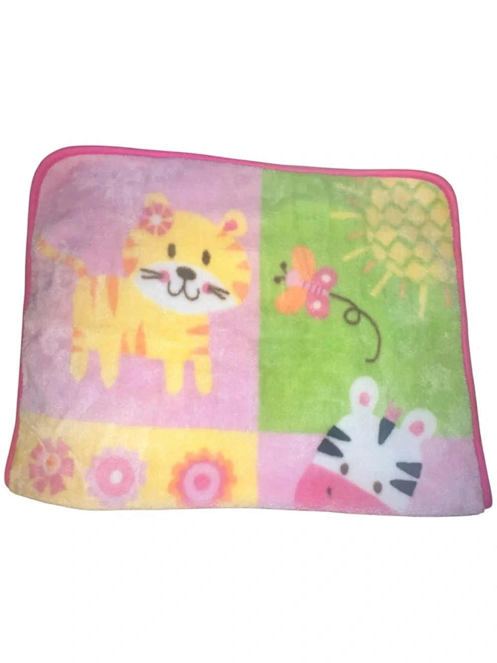 Garanimals Pink Jungle Safari Plush Baby Blanket